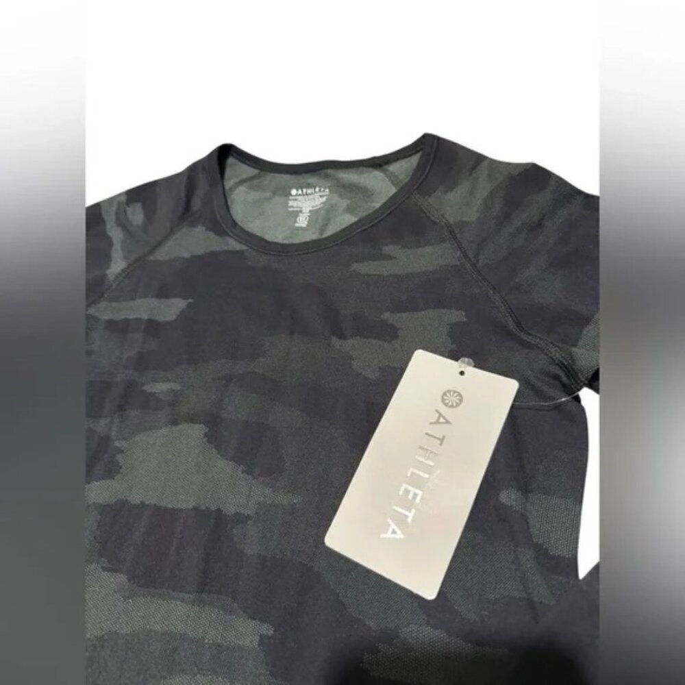 NEW ATHLETA SPEEDLIGHT CAMO BLACK & GRAY TOP IN XS - Picture 2 of 8